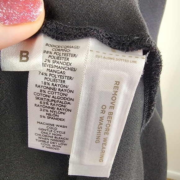 Ann Taylor Loft Gray and Black Color Block Textured A-Line Dress Size 2 - Picture 9 of 11